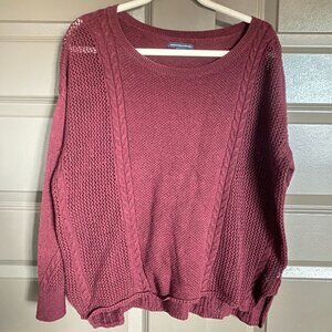 Burgundy Red Women's Knit Sweater